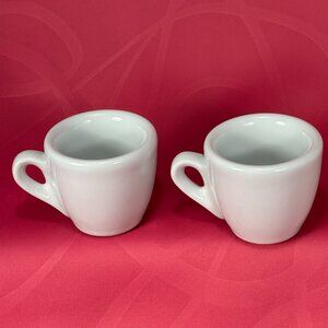 set of 2 POINT Italy 2oz weighty porcelain espresso cups